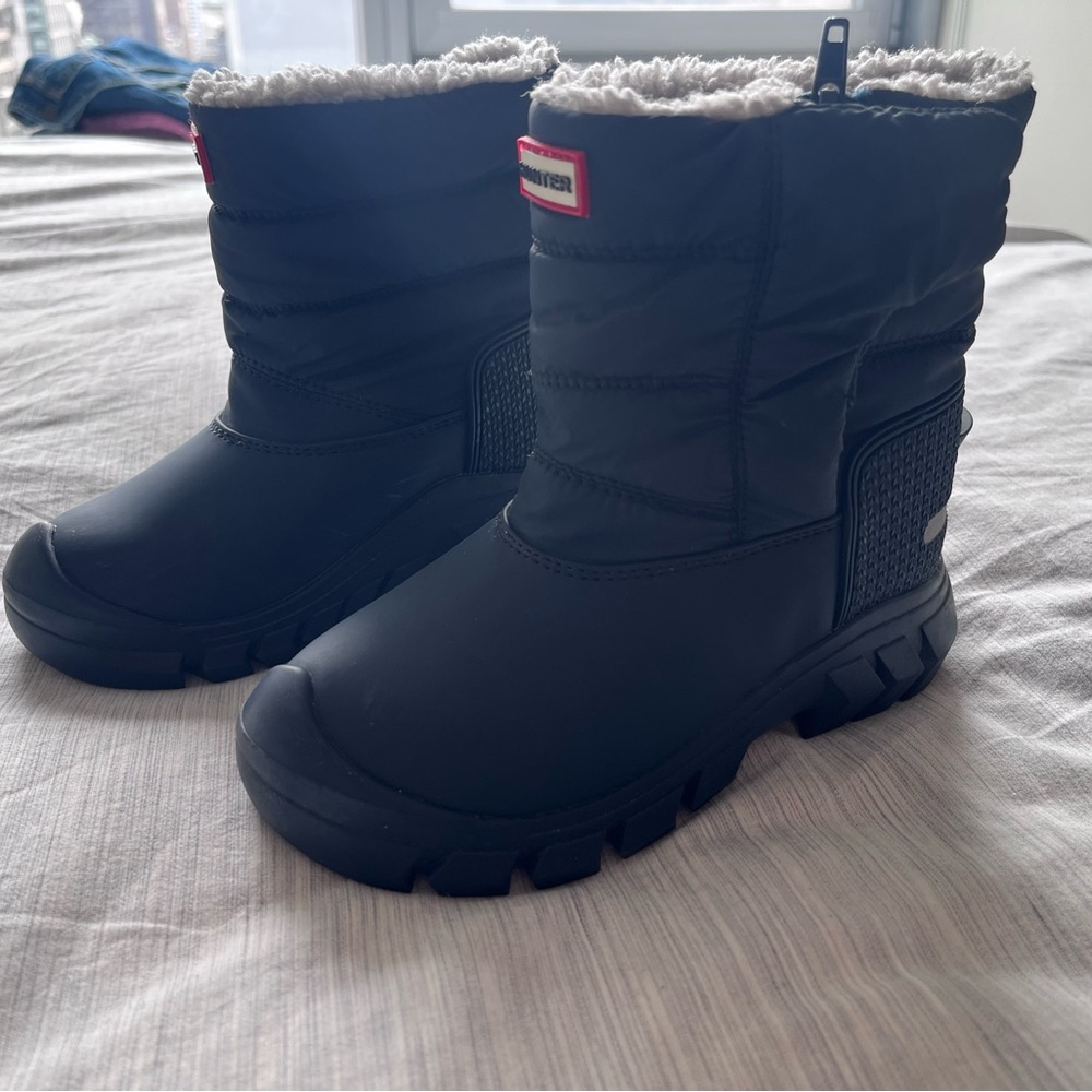 Hunter Kids Black Snow Boots